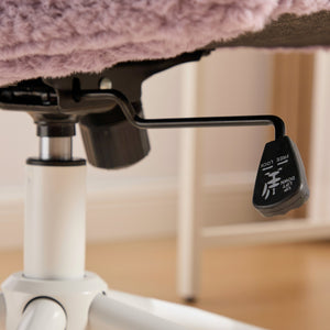 English Elm W26.4 Plush faux alpaca wide seat office chair with double cushion, 360° swivel, ergonomic chic design Violet W1143P369103