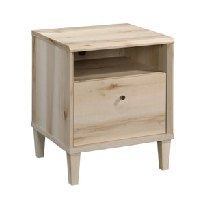 English Elm Night Stand, Compact Brown Nightstand With Open Shelf And Drawer For Small Spaces And Dorm Rooms B356P402699