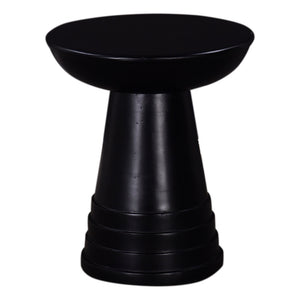 English Elm Classic 16 in. Solid Wood Round End Table — Compact 16x19" Sofa Side Table, Black Finish, Timeless Decor B011P217886