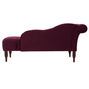 English Elm Jennifer Taylor Home - Samuel Tufted Roll Arm Chaise Lounge in Lux Velvet Upholstery with Kiln-Dried Hardwood Frame and Plush Support Burgundy B2719P238290
