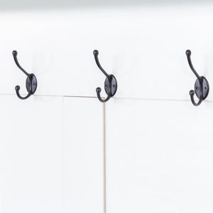 English Elm On-Trend Farmhouse Wooden Hall Tree With 6 Hooks, 4-In-1 Storage Bench & Adjustable Shelves, White N721S000044K-GIGA