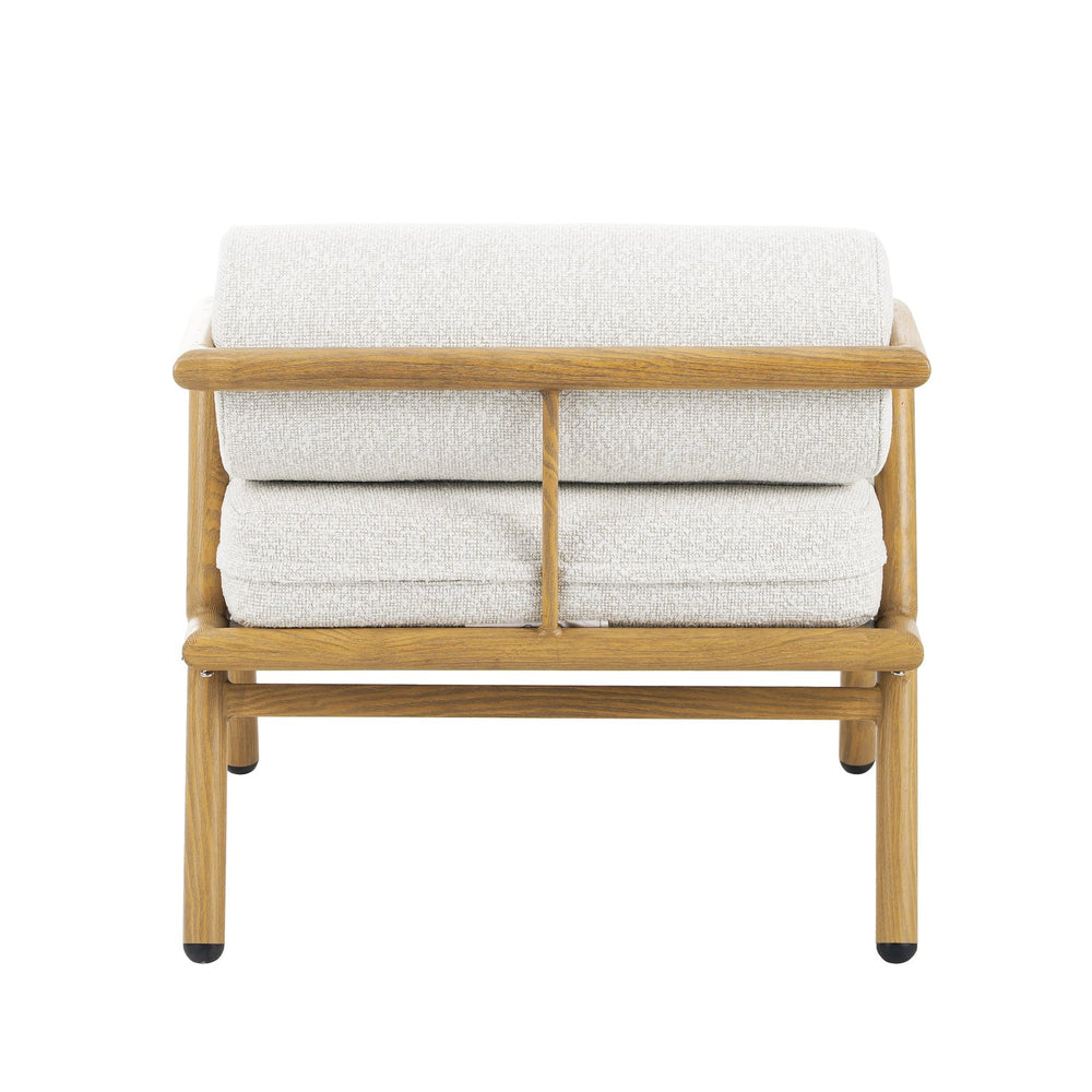 English Elm Christopher Knight Home® - La Fiora Teak-Finish Iron Club Chair Set of 2 with Off-White Outdoor Cushions, Weather-Resistant Luxe Seating N775P247389T