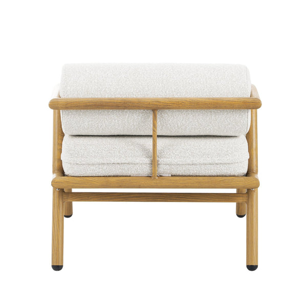 English Elm Christopher Knight Home® - La Fiora Teak-Finish Iron Club Chair Set of 2 with Off-White Outdoor Cushions, Weather-Resistant Luxe Seating N775P247389T