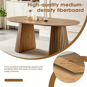 English Elm Wooden Oval Extendable Dining Table with Slatted Legs Seats up to Six Mid-century W3590P426263