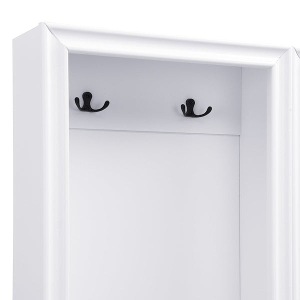 English Elm On-Trend Elegant Hall Tree Set Of 2 - 3-In-1 Entryway Coat Rack With Bench, Drawers & Hooks, White N721P249242K-GIGA