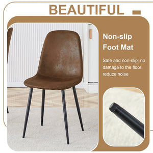 English Elm Table Set Modern Round 42 Inch Wood Grain Glass Inset with 4 Fabric Chairs for Dining W1151S04477