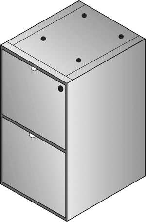 OSP Home Furnishings Kenwood Mobile Filing Pedestal with Locking Drawers for Office Document Storage KEN-75-LCH
