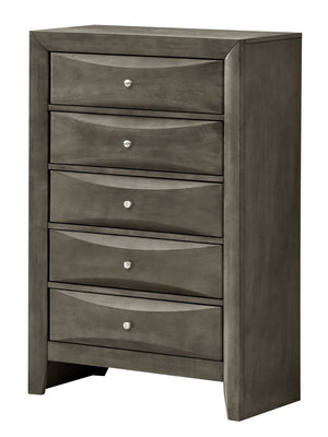 English Elm Marilla Modern G1503-D Dresser with Beveled Molded Resin Fronts, Dovetailed Drawers, Fully Assembled Gray 52 L x 33 W x 20 H B078108037