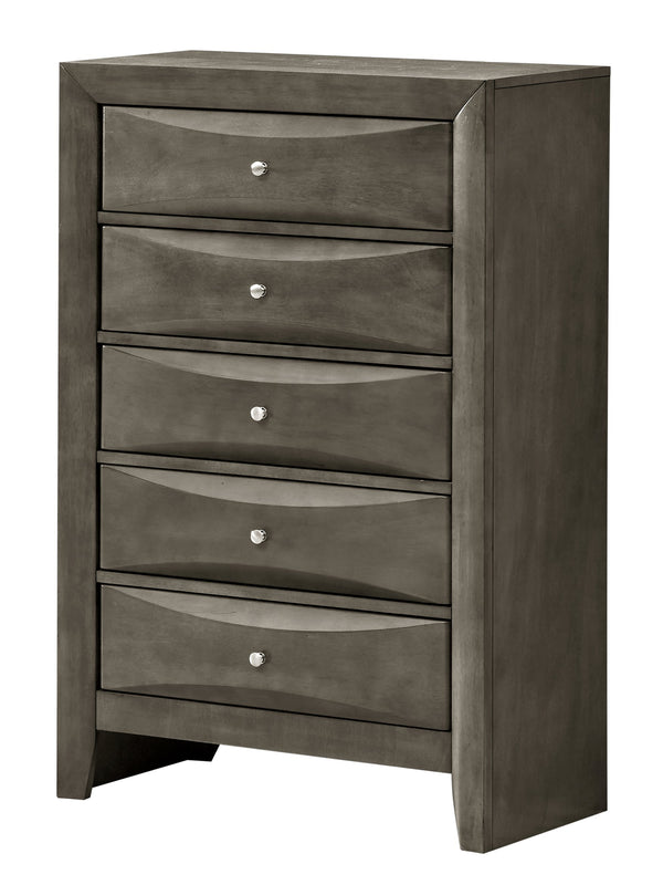 English Elm Marilla Modern G1503-D Dresser with Beveled Molded Resin Fronts, Dovetailed Drawers, Fully Assembled Gray 52 L x 33 W x 20 H B078108037