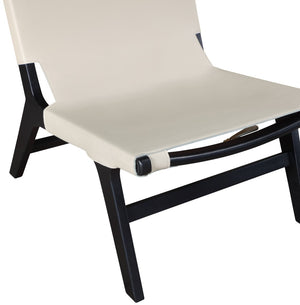 Meridian Furniture Rawlins Sling Accent Chair Vegan Leather Seat Ash Wood Frame Mid-century Modern Lounge Beige Style B 33005Beige-C