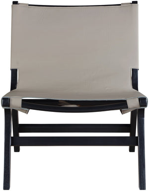 Meridian Furniture Rawlins Sling Accent Chair Vegan Leather Seat Ash Wood Frame Mid-century Modern Lounge Taupe Style B 33005Taupe-C