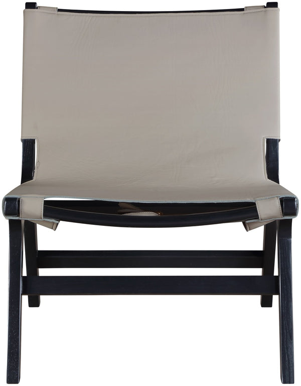 Meridian Furniture Rawlins Sling Accent Chair Vegan Leather Seat Ash Wood Frame Mid-century Modern Lounge Taupe Style B 33005Taupe-C