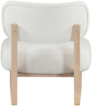 Meridian Furniture Vetra Sculptural Low Profile Accent Chair in Two Tone Linen Weave for Modern Spaces 33012Cream