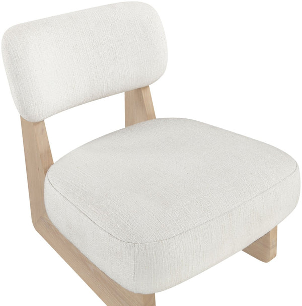 Meridian Furniture Vetra Sculptural Low Profile Accent Chair in Two Tone Linen Weave for Modern Spaces 33012Cream