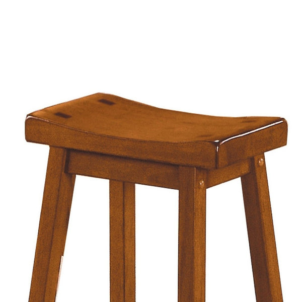 English Elm Wooden Saddle Seat Backless Counter Stools Solid Oak Set of 2 for Kitchen Islands B056P417111