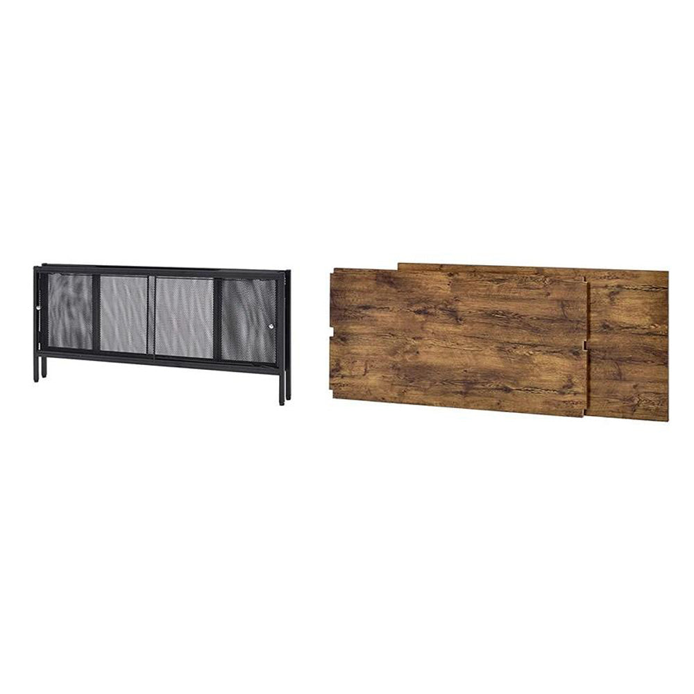 English Elm Foldable Rectangular Coffee Table — Space-Saving Antique Oak & Black Design, Stylish Durable Organizer Accent (96) B016P313977