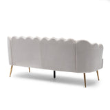 Christopher Knight Home® - Noble House - Reitz Modern Glam Velvet Channel Stitch 3 Seater Shell Sofa