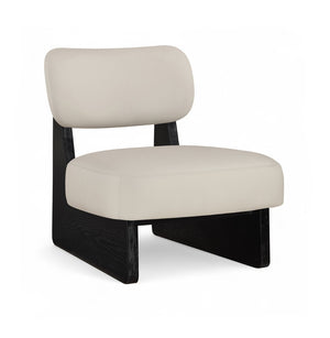 Meridian Furniture Vetra Sculptural Pu Leather Accent Chair with Matte Black Base for Modern Interiors 33020Taupe