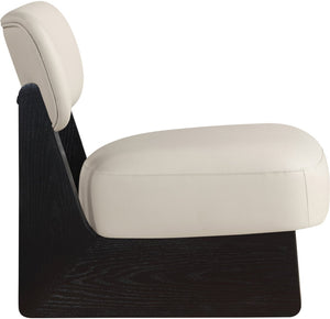 Meridian Furniture Vetra Sculptural Pu Leather Accent Chair with Matte Black Base for Modern Interiors 33020Taupe