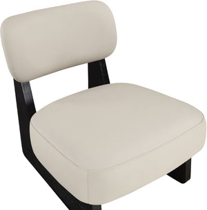 Meridian Furniture Vetra Sculptural Pu Leather Accent Chair with Matte Black Base for Modern Interiors 33020Taupe