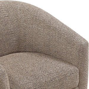 Meridian Furniture Modra Woven Polyester Swivel Accent Chair with Walnut Base for Modern Living Room Seating Brown 33021Brown