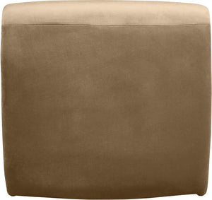 Meridian Furniture Nouveau Sculptural Velvet Accent Chair with Organic Curved Form for Modern Living Rooms Beige 33022Beige