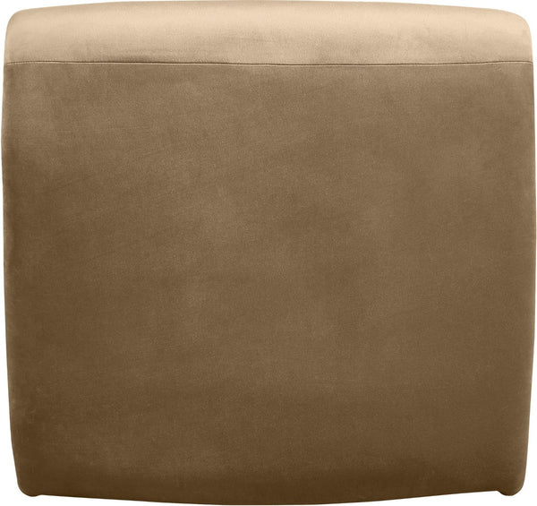 Meridian Furniture Nouveau Sculptural Velvet Accent Chair with Organic Curved Form for Modern Living Rooms Beige 33022Beige