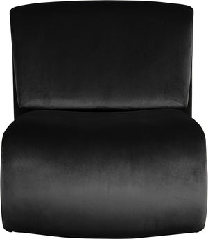 Meridian Furniture Nouveau Sculptural Velvet Accent Chair with Organic Curved Form for Modern Living Rooms Black 33022Black