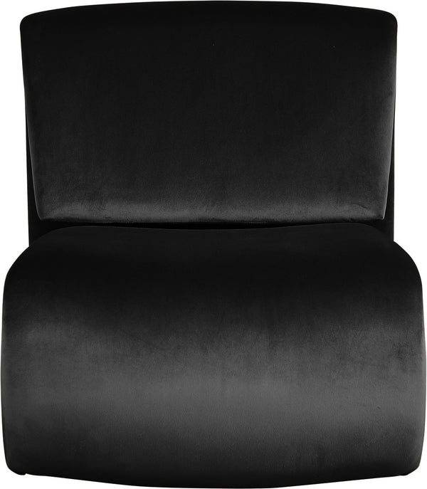 Meridian Furniture Nouveau Sculptural Velvet Accent Chair with Organic Curved Form for Modern Living Rooms Black 33022Black
