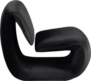 Meridian Furniture Nouveau Sculptural Velvet Accent Chair with Organic Curved Form for Modern Living Rooms Black 33022Black