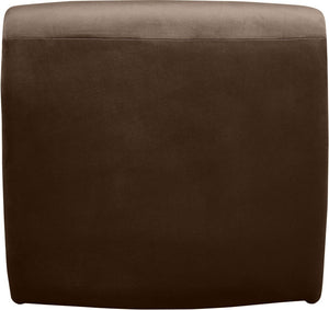 Meridian Furniture Nouveau Sculptural Velvet Accent Chair with Organic Curved Form for Modern Living Rooms Brown 33022Brown