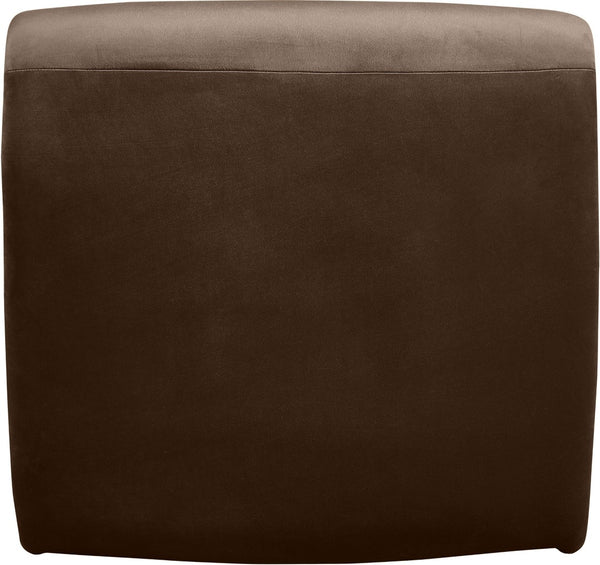 Meridian Furniture Nouveau Sculptural Velvet Accent Chair with Organic Curved Form for Modern Living Rooms Brown 33022Brown