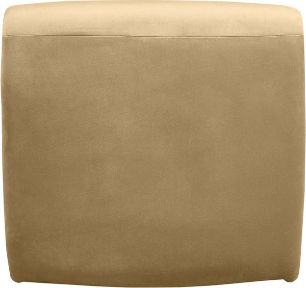 Meridian Furniture Nouveau Sculptural Velvet Accent Chair with Organic Curved Form for Modern Living Rooms Camel 33022Camel