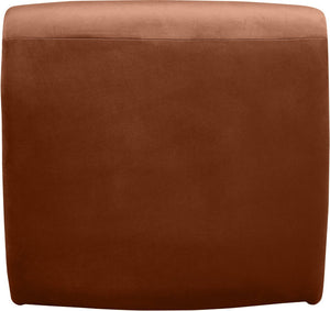 Meridian Furniture Nouveau Sculptural Velvet Accent Chair with Organic Curved Form for Modern Living Rooms Cognac 33022Cognac