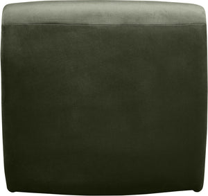 Meridian Furniture Nouveau Sculptural Velvet Accent Chair with Organic Curved Form for Modern Living Rooms Green 33022Green