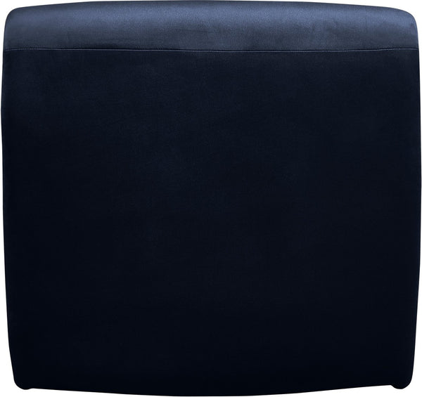 Meridian Furniture Nouveau Sculptural Velvet Accent Chair with Organic Curved Form for Modern Living Rooms Navy 33022Navy
