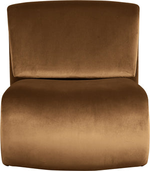 Meridian Furniture Nouveau Sculptural Velvet Accent Chair with Organic Curved Form for Modern Living Rooms Saddle 33022Saddle