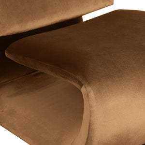 Meridian Furniture Nouveau Sculptural Velvet Accent Chair with Organic Curved Form for Modern Living Rooms Saddle 33022Saddle