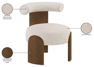 Meridian Furniture Calder Linen Accent Chair with Solid Wood Frame for Modern Scandinavian Living Room Comfort Style A Beige 33023Beige