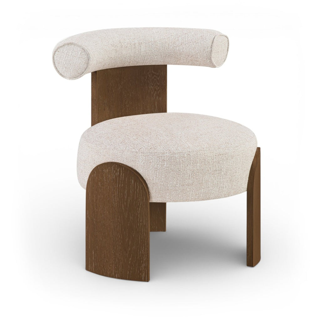 Meridian Furniture Calder Linen Accent Chair with Solid Wood Frame for Modern Scandinavian Living Room Comfort Style A Beige 33023Beige
