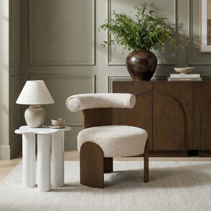 Meridian Furniture Calder Linen Accent Chair with Solid Wood Frame for Modern Scandinavian Living Room Comfort Style A Beige 33023Beige