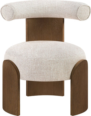 Meridian Furniture Calder Linen Accent Chair with Solid Wood Frame for Modern Scandinavian Living Room Comfort Style A Beige 33023Beige