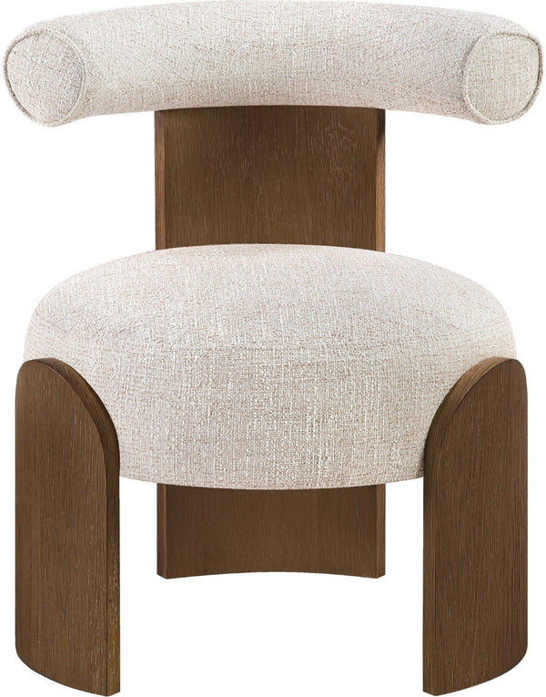 Meridian Furniture Calder Linen Accent Chair with Solid Wood Frame for Modern Scandinavian Living Room Comfort Style A Beige 33023Beige
