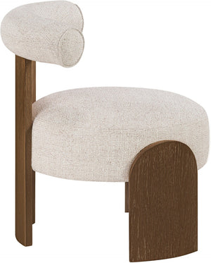 Meridian Furniture Calder Linen Accent Chair with Solid Wood Frame for Modern Scandinavian Living Room Comfort Style A Beige 33023Beige
