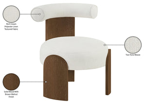 Meridian Furniture Calder Linen Accent Chair with Solid Wood Frame for Modern Scandinavian Living Room Comfort Style A Cream 33023Cream