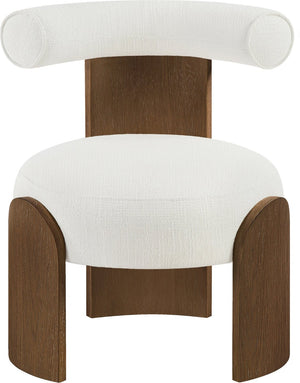 Meridian Furniture Calder Linen Accent Chair with Solid Wood Frame for Modern Scandinavian Living Room Comfort Style A Cream 33023Cream