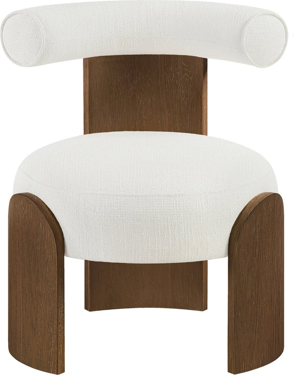 Meridian Furniture Calder Linen Accent Chair with Solid Wood Frame for Modern Scandinavian Living Room Comfort Style A Cream 33023Cream