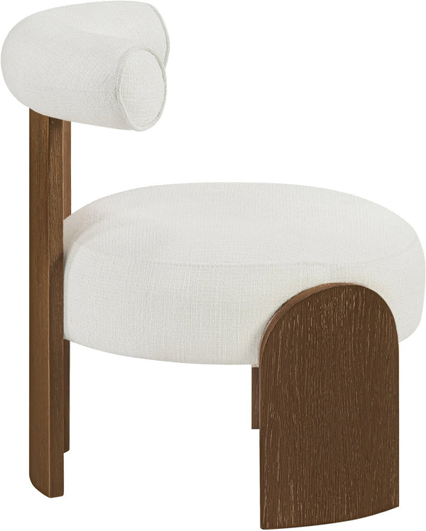 Meridian Furniture Calder Linen Accent Chair with Solid Wood Frame for Modern Scandinavian Living Room Comfort Style A Cream 33023Cream