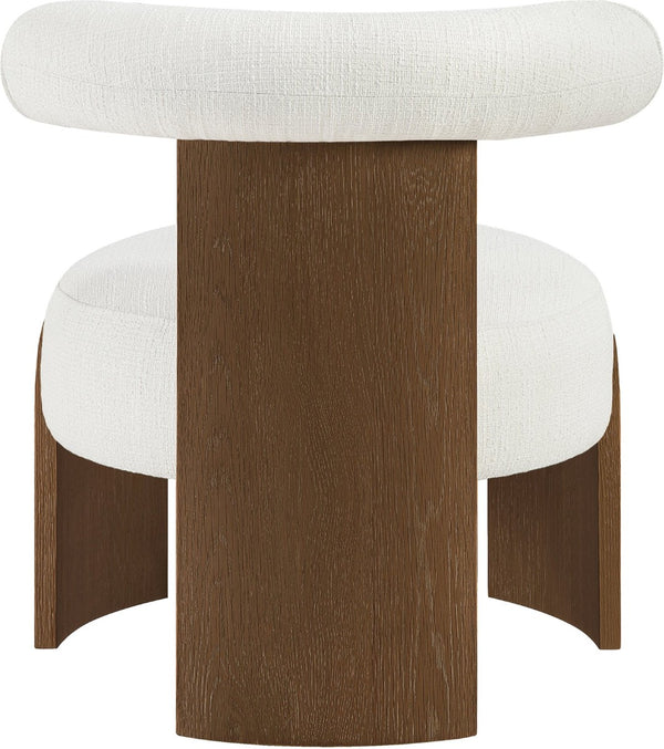 Meridian Furniture Calder Linen Accent Chair with Solid Wood Frame for Modern Scandinavian Living Room Comfort Style A Cream 33023Cream