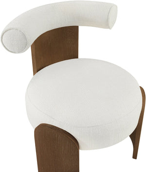 Meridian Furniture Calder Linen Accent Chair with Solid Wood Frame for Modern Scandinavian Living Room Comfort Style A Cream 33023Cream